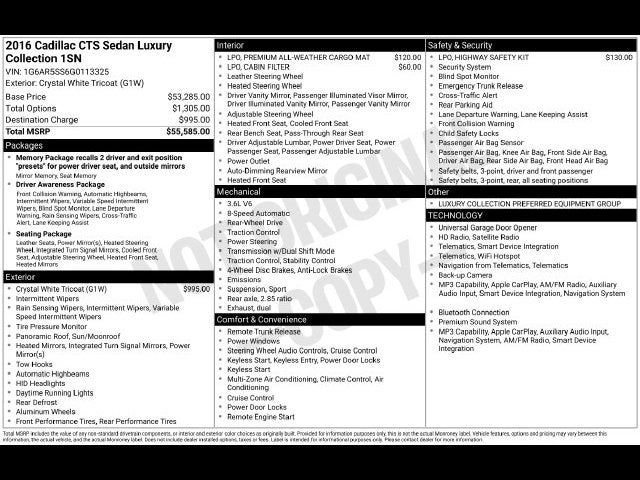 2016 Cadillac CTS 3.6L Luxury