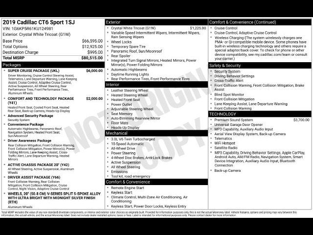 2019 Cadillac CT6 3.0L Twin Turbo Sport