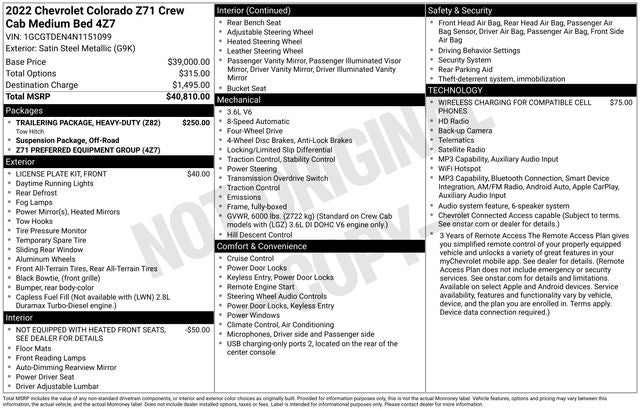 2022 Chevrolet Colorado Z71