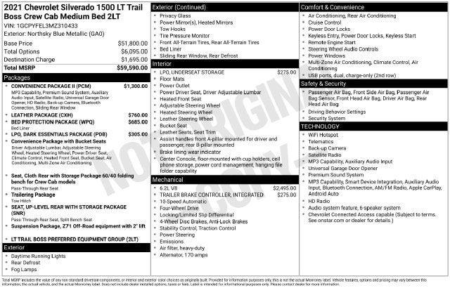 2021 Chevrolet Silverado 1500 LT Trail Boss