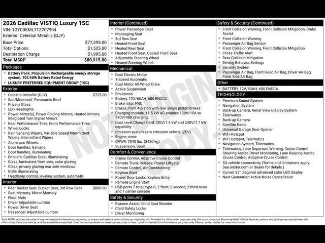 2026 Cadillac VISTIQ Luxury