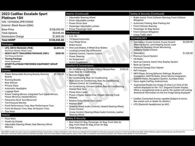2023 Cadillac Escalade Sport Platinum