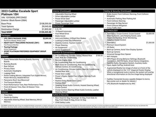 2023 Cadillac Escalade Sport Platinum