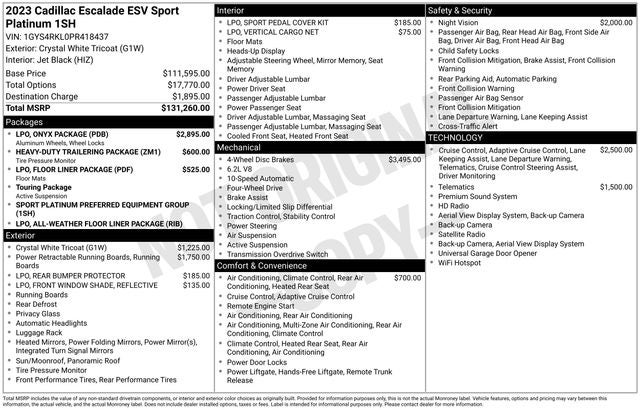 2023 Cadillac Escalade ESV Sport Platinum