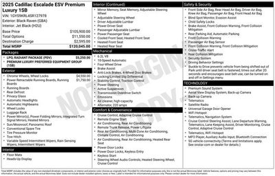 2025 Cadillac Escalade ESV Premium