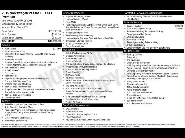 2015 Volkswagen Passat SEL Premium
