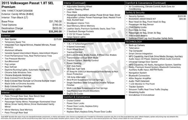 2015 Volkswagen Passat SEL Premium