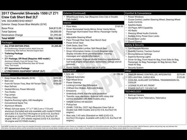 2017 Chevrolet Silverado 1500 LT LT2