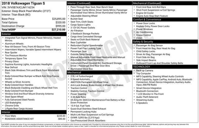 2018 Volkswagen Tiguan 2.0T S 4Motion