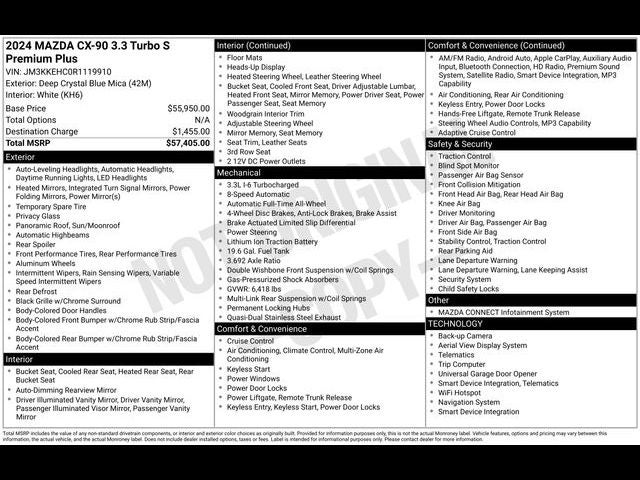 2024 Mazda Mazda CX-90 3.3 Turbo S Premium Plus