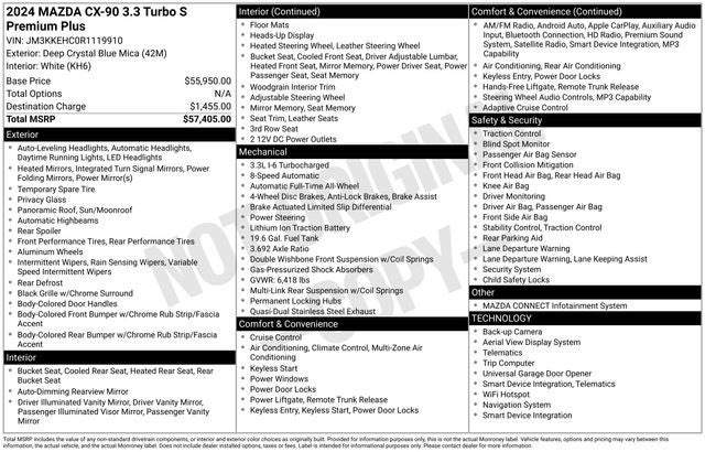 2024 Mazda Mazda CX-90 3.3 Turbo S Premium Plus