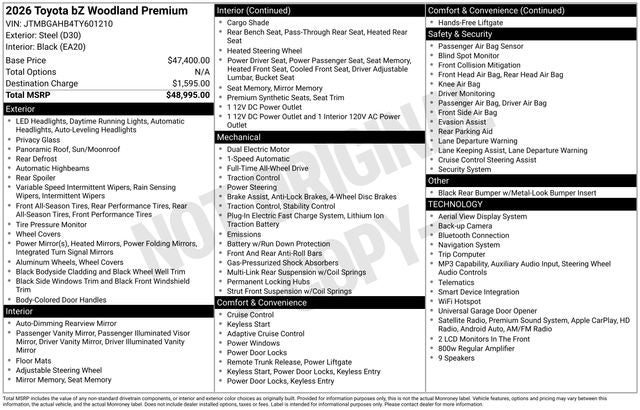 2026 Toyota bZ Woodland Premium