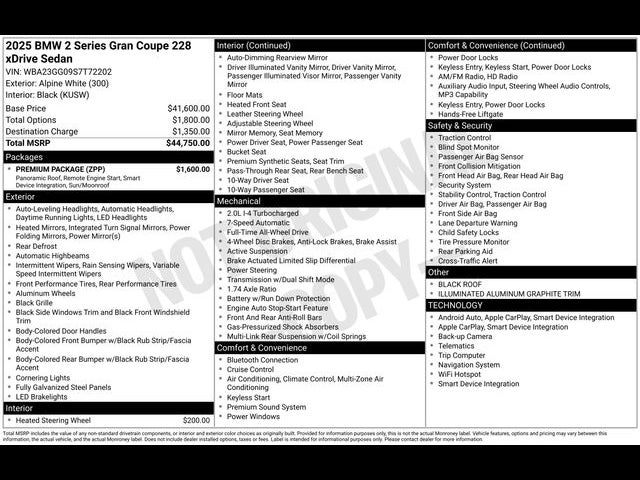 2025 BMW 2 Series 228 xDrive Gran Coupe